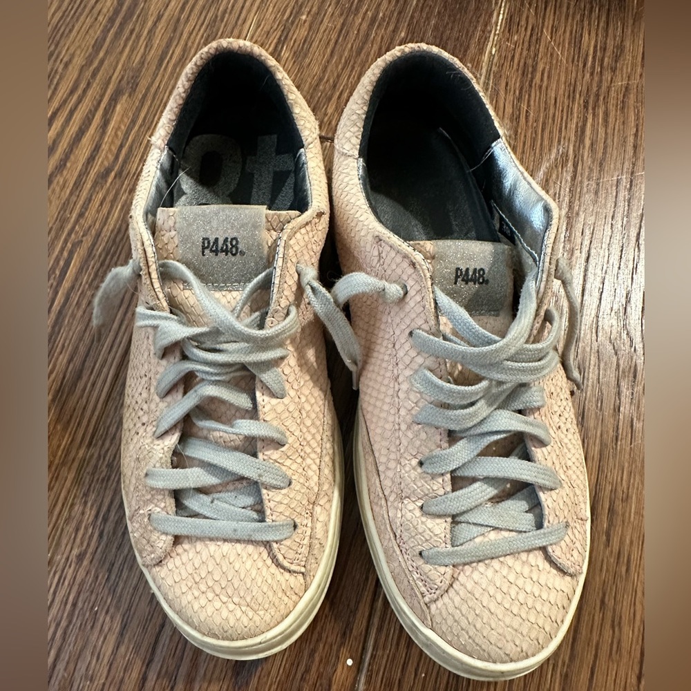 P448 John pink python sneakers size 38